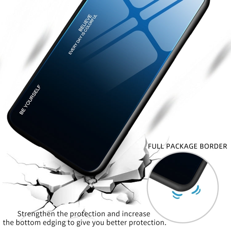 For Samsung Galaxy S24 5G Gradient Color Glass Phone Case(Blue Black)