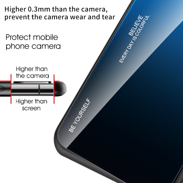 For Samsung Galaxy S24 5G Gradient Color Glass Phone Case(Blue Black)