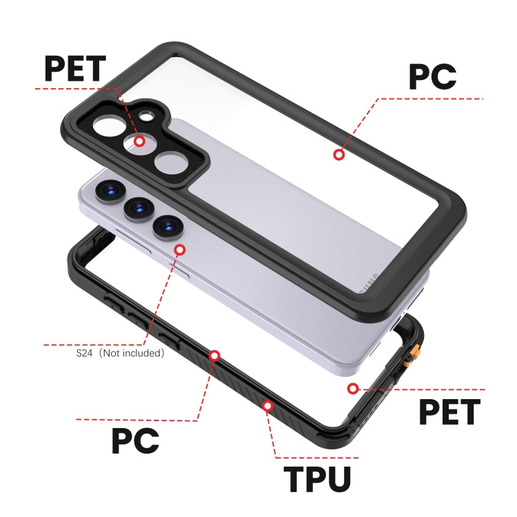 For Samsung Galaxy S24 5G RedPepper IP68 Waterproof Phone Case(Black)