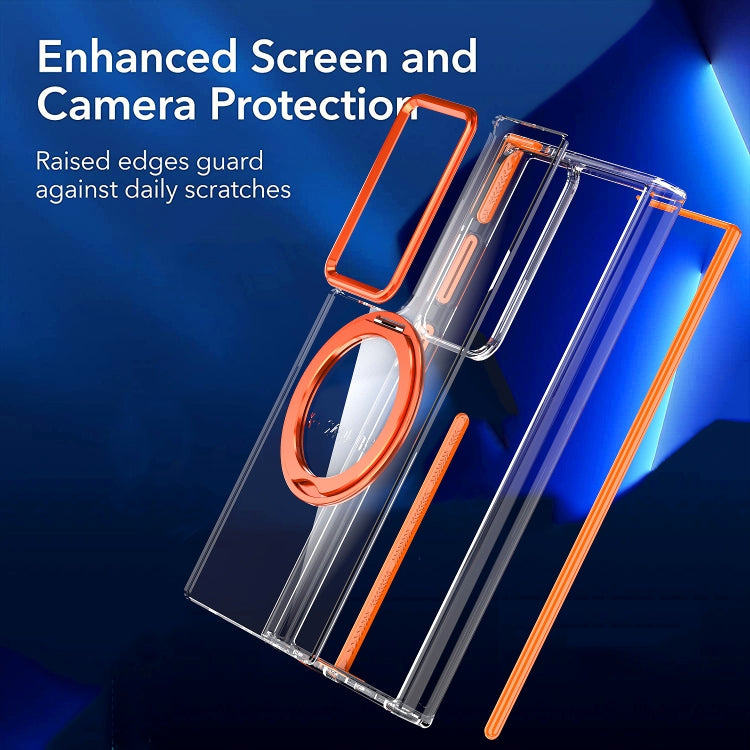 For Samsung Galaxy S24 5G Magnetic 360 Degree Rotating Holder Phone Case(Orange)