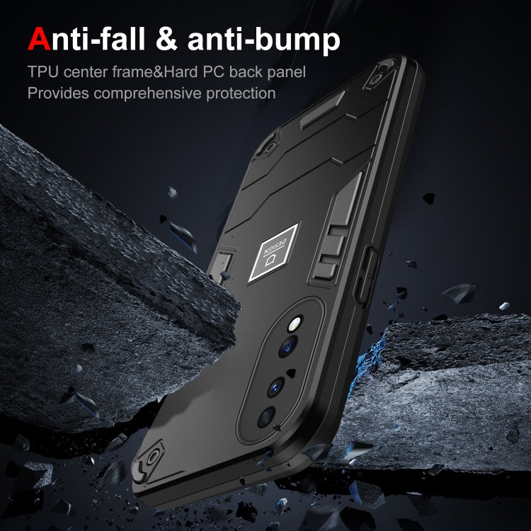 For Honor 70 2 in 1 Shockproof Phone Case(Black)
