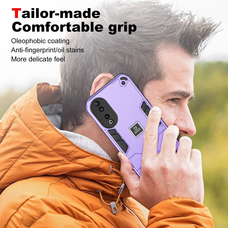 For Honor 90 2 in 1 Shockproof Phone Case(Purple)