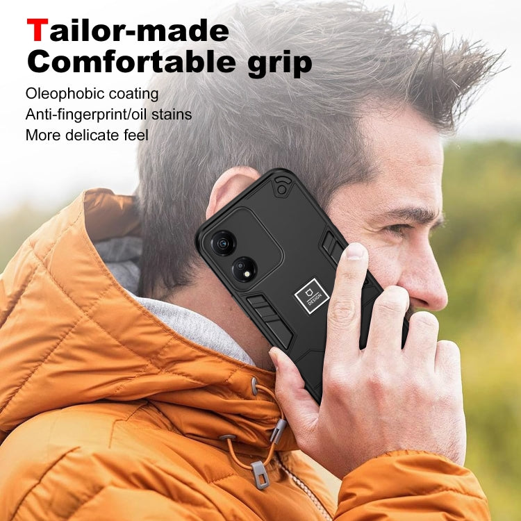For Honor X5 Plus 2 in 1 Shockproof Phone Case(Black)