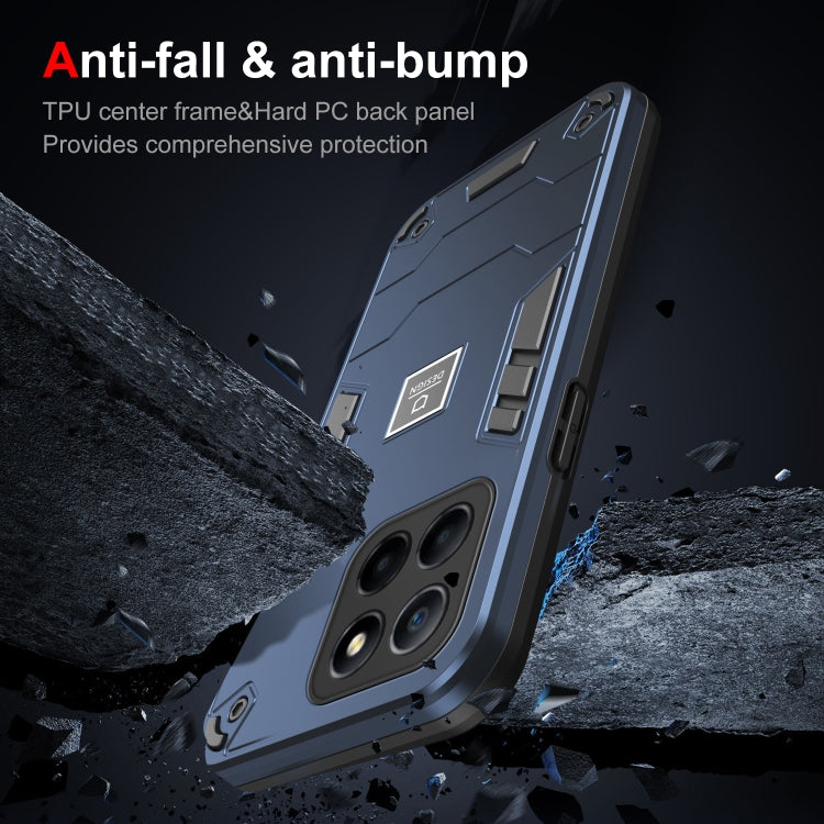 For Honor X6 2 in 1 Shockproof Phone Case(Blue)