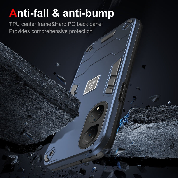 For Honor X7 2 in 1 Shockproof Phone Case(Blue)