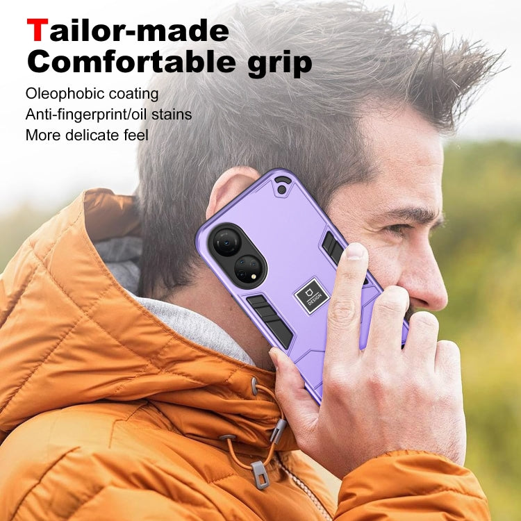 For Honor X7 2 in 1 Shockproof Phone Case(Purple)