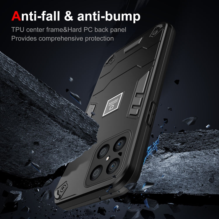For Honor X8 2 in 1 Shockproof Phone Case(Black)
