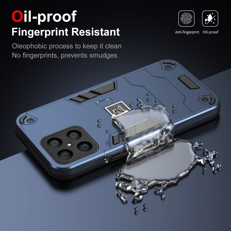 For Honor X8 2 in 1 Shockproof Phone Case(Blue)