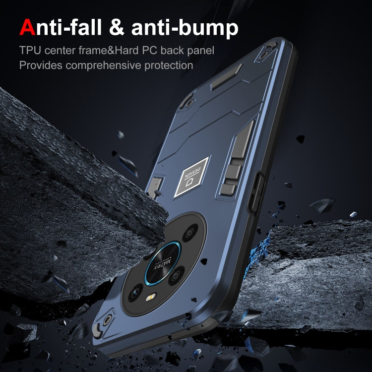 For Honor X9 2 in 1 Shockproof Phone Case(Blue)