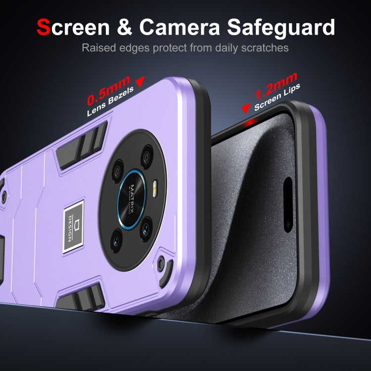 For Honor X9 2 in 1 Shockproof Phone Case(Purple)