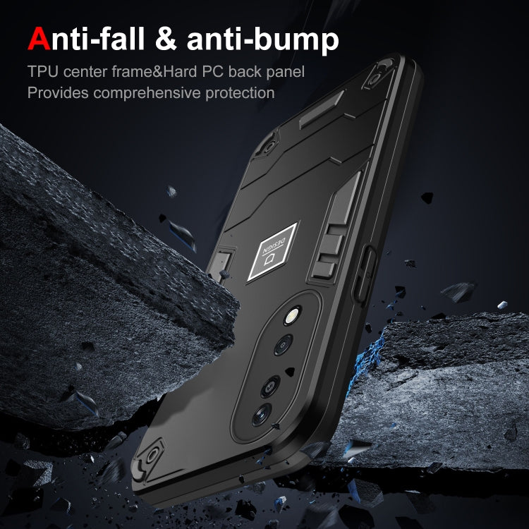 For Honor X7b 2 in 1 Shockproof Phone Case(Black)