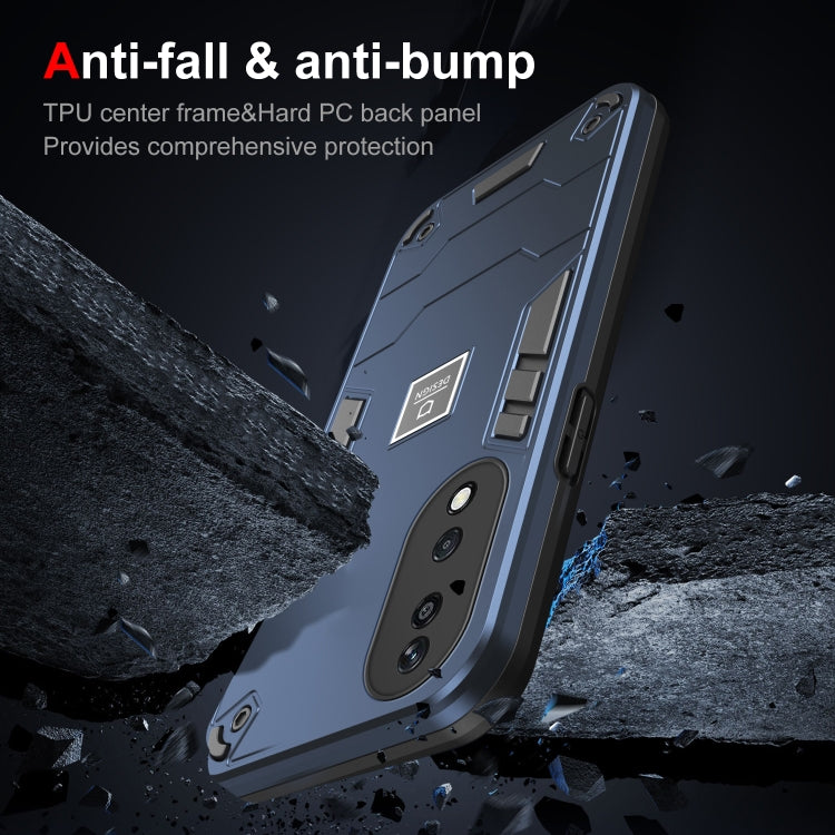 For Honor X7b 2 in 1 Shockproof Phone Case(Blue)
