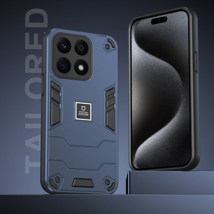 For Honor X8b 2 in 1 Shockproof Phone Case(Blue)
