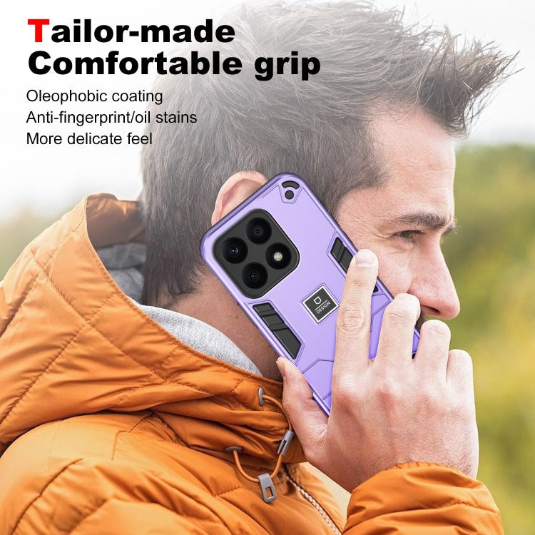 For Honor X8b 2 in 1 Shockproof Phone Case(Purple)