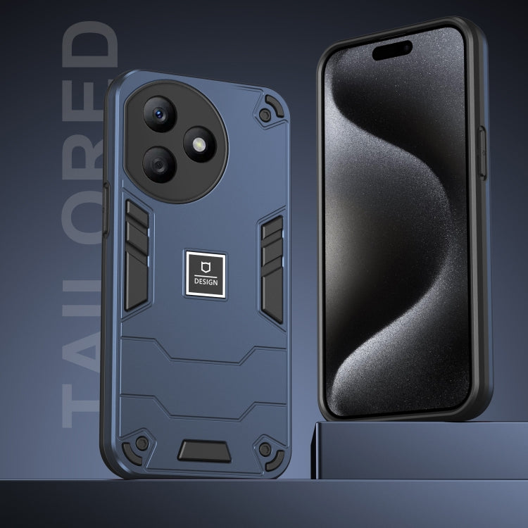 For Honor X50i+ 2 in 1 Shockproof Phone Case(Blue)