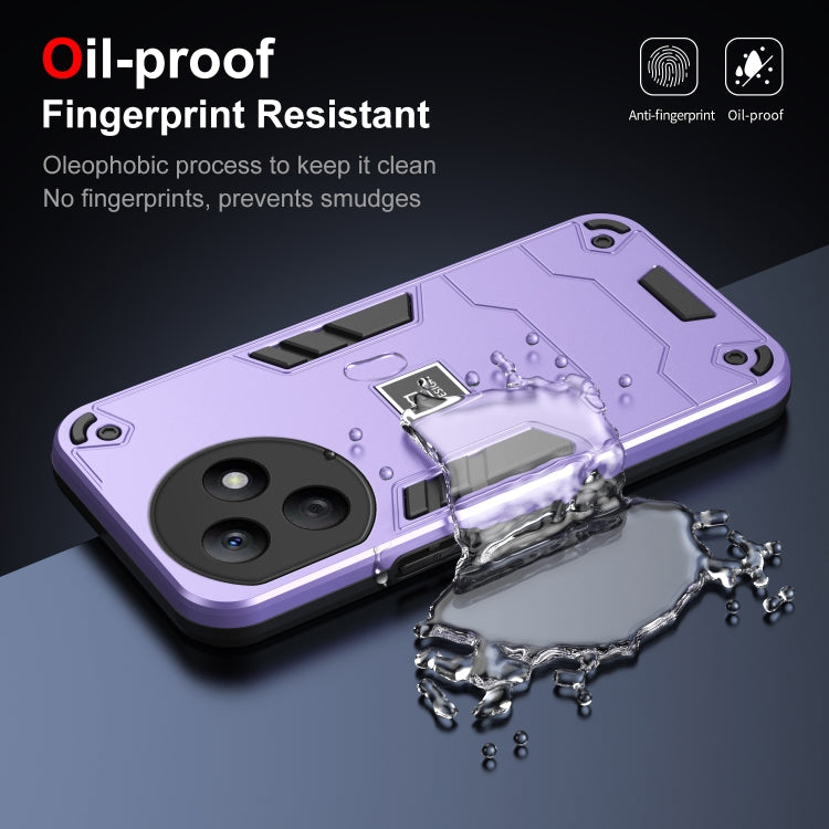 For Honor X50i+ 2 in 1 Shockproof Phone Case(Purple)