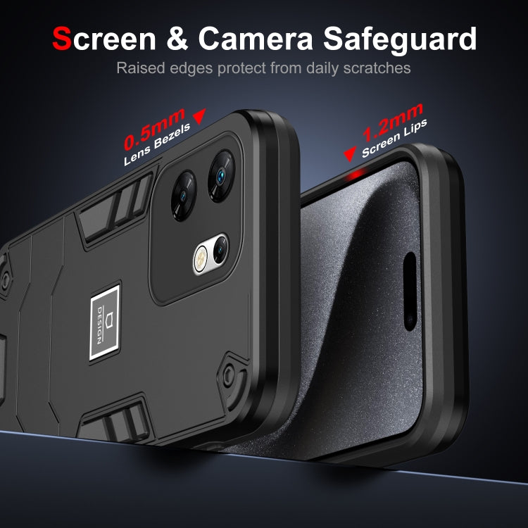 For Honor 90 Lite Shockproof Holder Phone Case(Black)