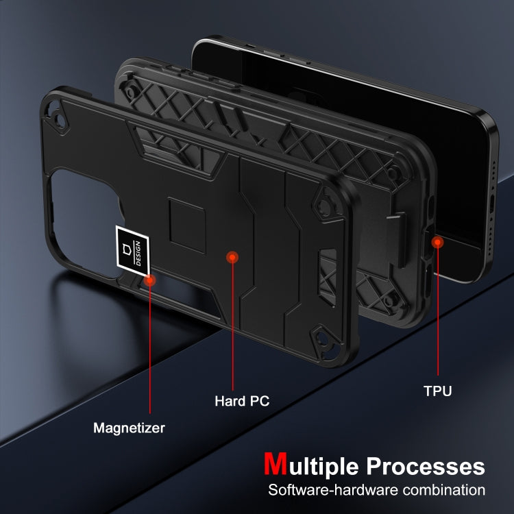 For Honor 90 Lite Shockproof Holder Phone Case(Black)