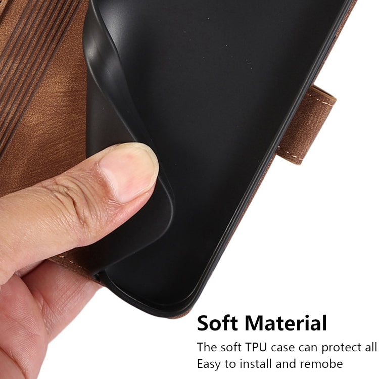 For Samsung Galaxy S24 5G Orchid Butterfly Embossed Leather Phone Case(Brown)