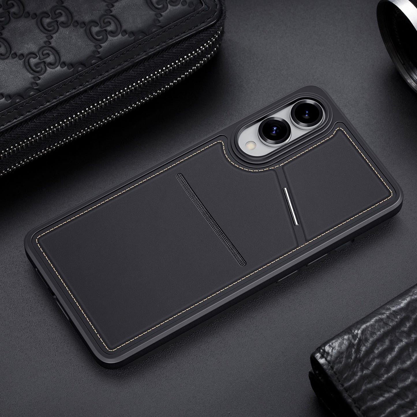 For Samsung Galaxy S25 Edge 5G DUX DUCIS Rafi II Series MagSafe Magnetic Holder RFID Phone Case(Black)