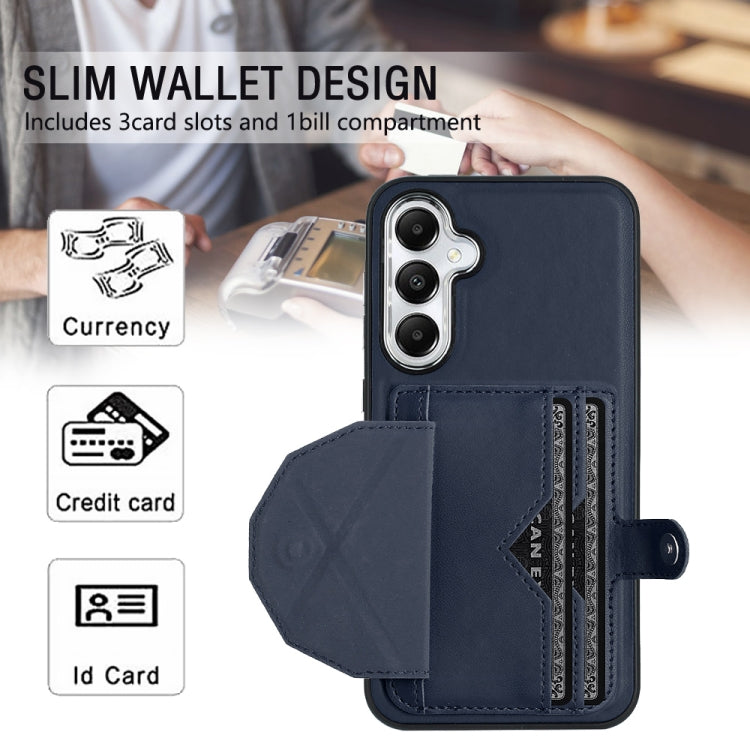 For Samsung Galaxy S24 5G Shockproof Leather Phone Case with Card Holder(Blue)