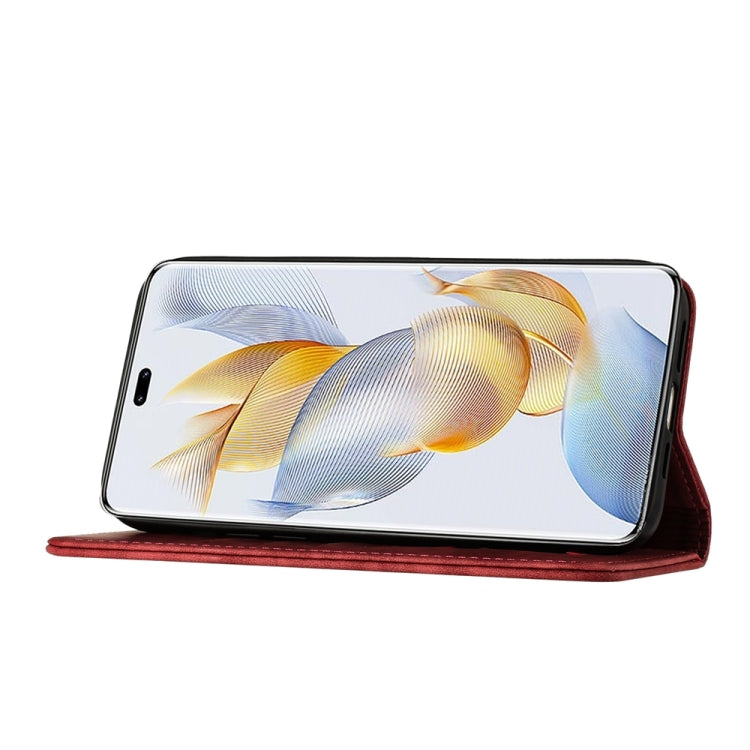 For Honor 90 Pro 5G Butterfly Cat Embossing Flip Leather Phone Case(Red)