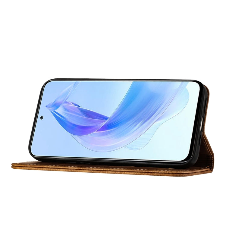 For Honor 90 Lite / X50i Butterfly Cat Embossing Flip Leather Phone Case(Brown)