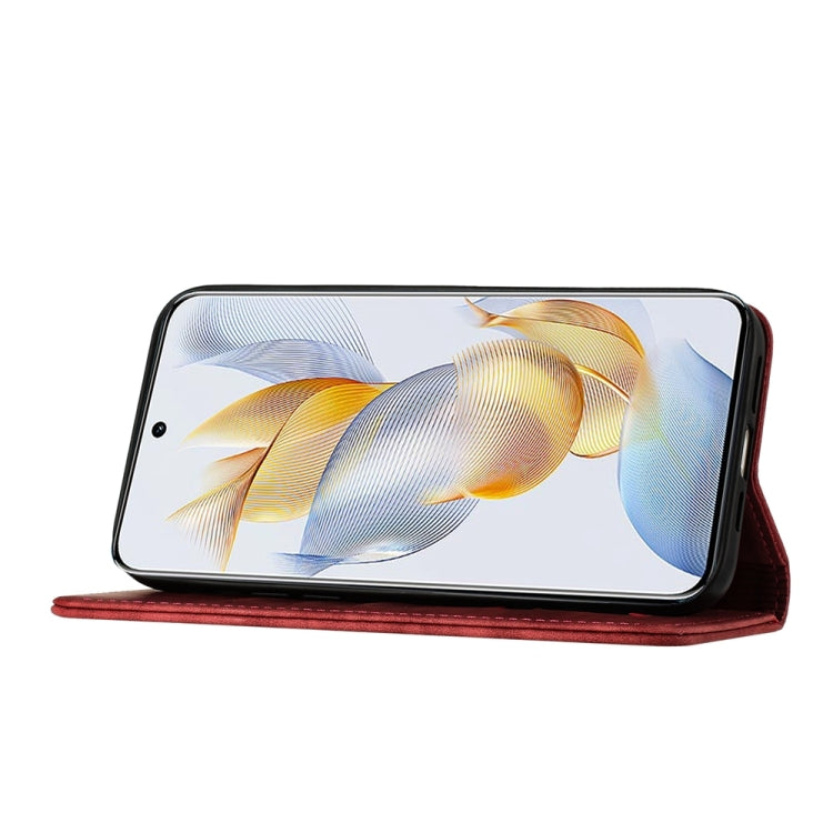 For Honor 90 / 80 Butterfly Cat Embossing Flip Leather Phone Case(Red)