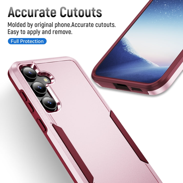 For Samsung Galaxy S24 5G Pioneer Armor Heavy Duty PC + TPU Phone Case(Pink+Rose Red)