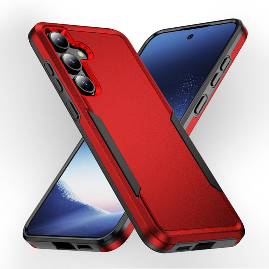 For Samsung Galaxy S24 5G Pioneer Armor Heavy Duty PC + TPU Phone Case(Red+Black)