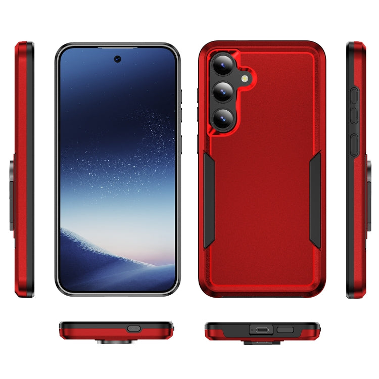 For Samsung Galaxy S24 5G Pioneer Armor Heavy Duty PC + TPU Phone Case(Red+Black)
