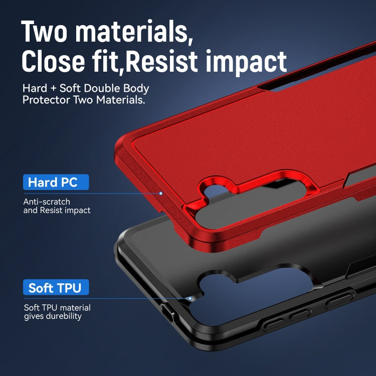 For Samsung Galaxy S24 5G Pioneer Armor Heavy Duty PC + TPU Phone Case(Red+Black)