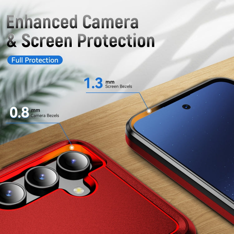 For Samsung Galaxy S24 5G Pioneer Armor Heavy Duty PC + TPU Phone Case(Red+Black)