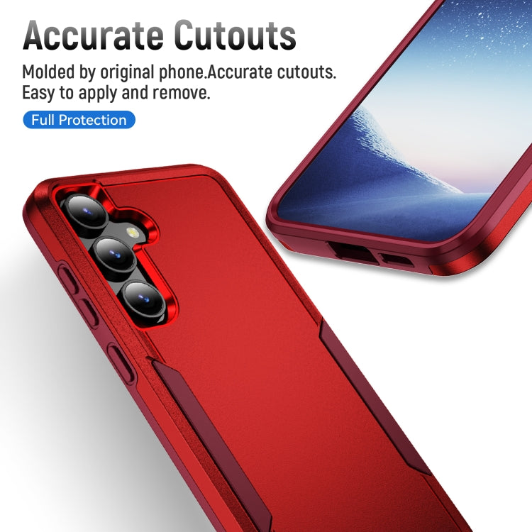 For Samsung Galaxy S24 5G Pioneer Armor Heavy Duty PC + TPU Phone Case(Red+Rose Red)