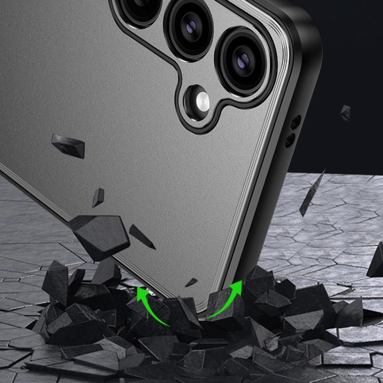 For Samsung Galaxy S24 5G Frosted Metal Phone Case(Black)