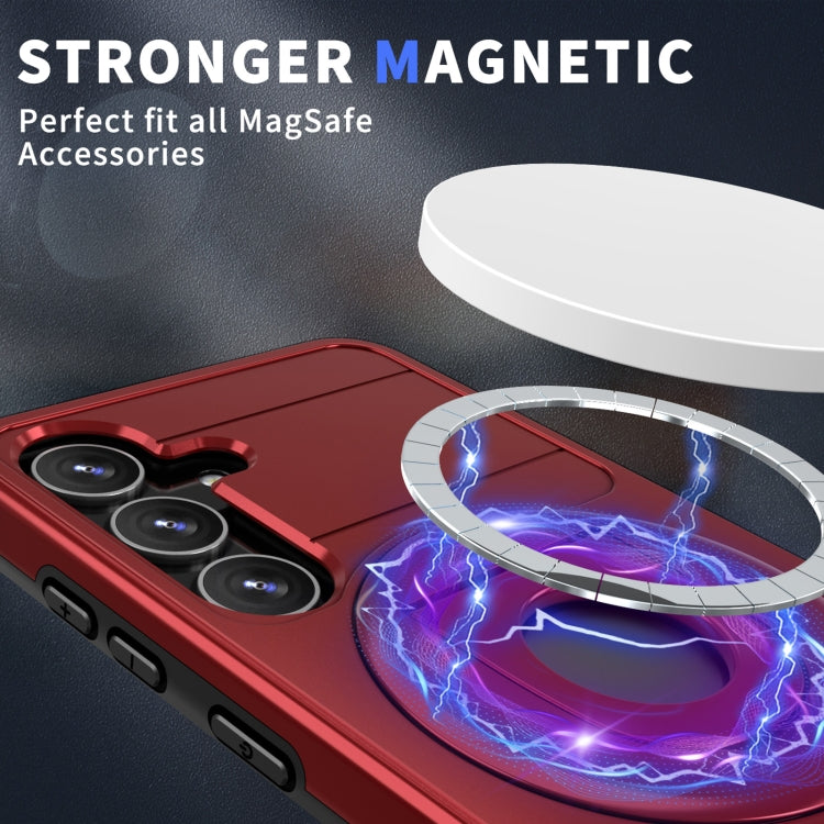 For Samsung Galaxy S24 5G MagSafe Ring Holder Armor Phone Case(Red)
