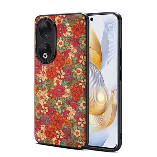 For Honor 90 Four Seasons Flower Language Series TPU Phone Case(Summer Red)