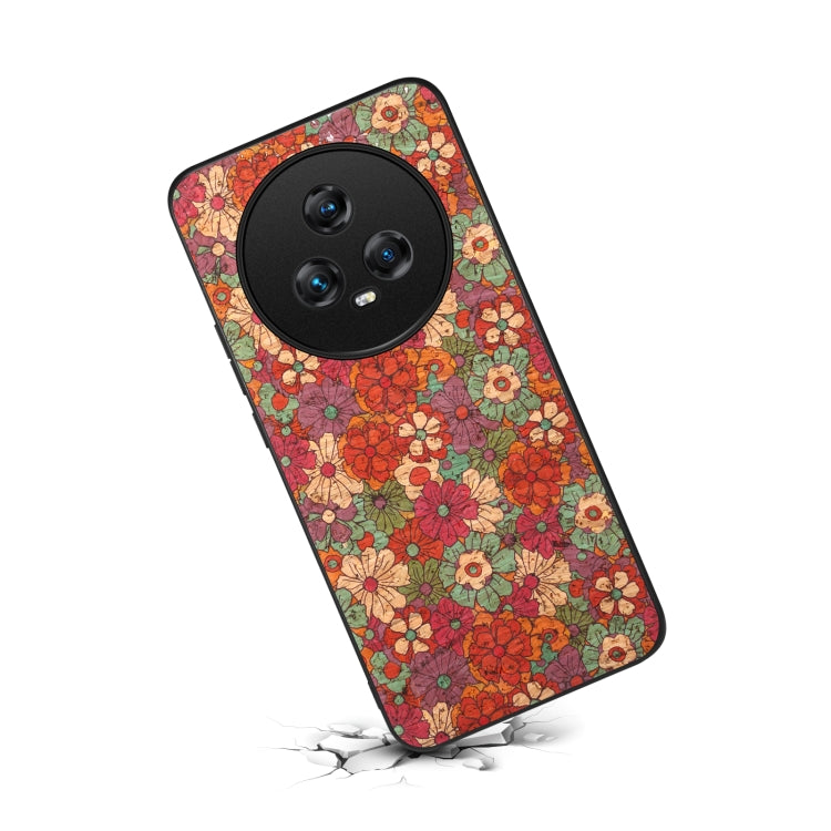 For Honor Magic5 Four Seasons Flower Language Series TPU Phone Case(Summer Red)