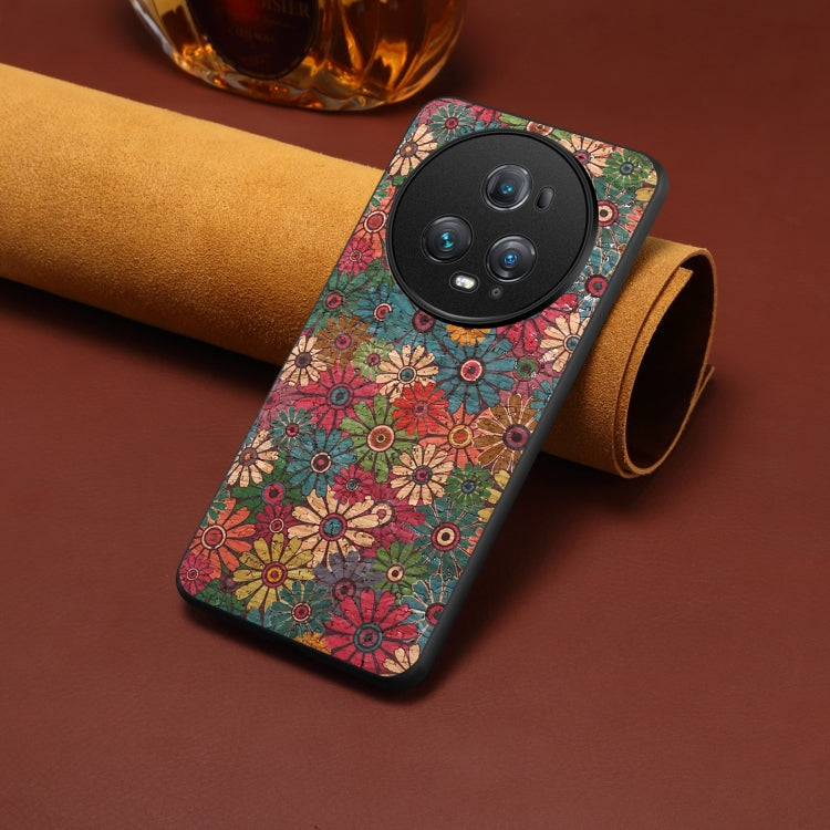 For Honor Magic5 Pro Four Seasons Flower Language Series TPU Phone Case(Spring Green)