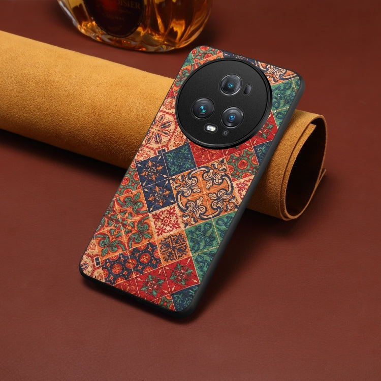 For Honor Magic5 Pro Four Seasons Flower Language Series TPU Phone Case(Winter Blue)