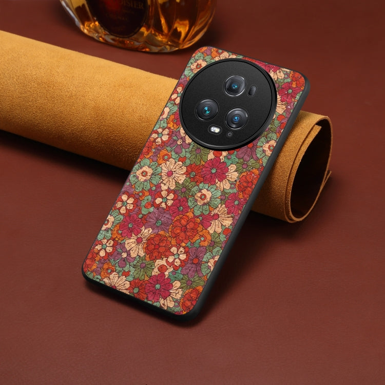 For Honor Magic5 Pro Four Seasons Flower Language Series TPU Phone Case(Summer Red)