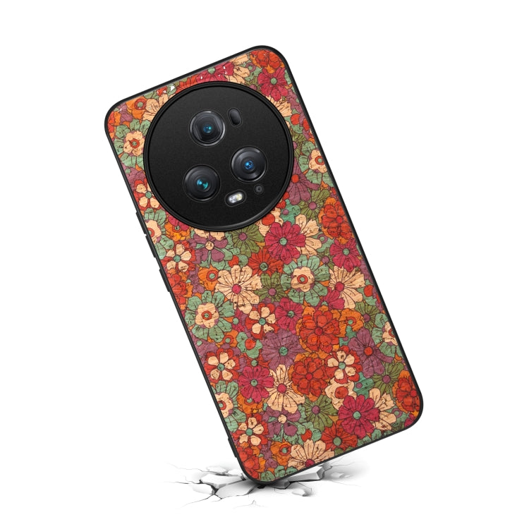 For Honor Magic5 Pro Four Seasons Flower Language Series TPU Phone Case(Summer Red)