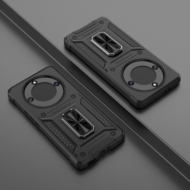 For Honor X40 5G Camshield Robot TPU Hybrid PC Phone Case(Black)