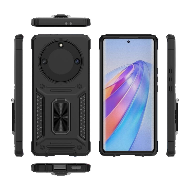 For Honor X40 5G Camshield Robot TPU Hybrid PC Phone Case(Black)