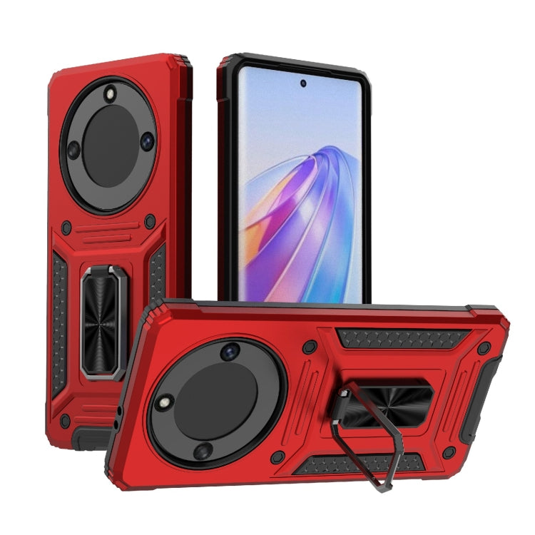 For Honor X40 5G Camshield Robot TPU Hybrid PC Phone Case(Red)