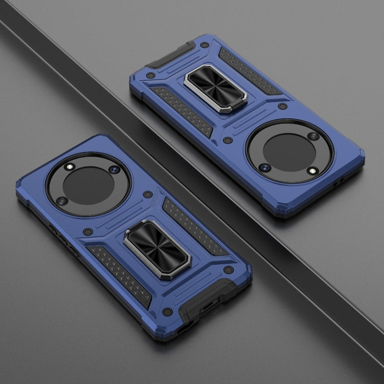 For Honor X40 5G Camshield Robot TPU Hybrid PC Phone Case(Blue)