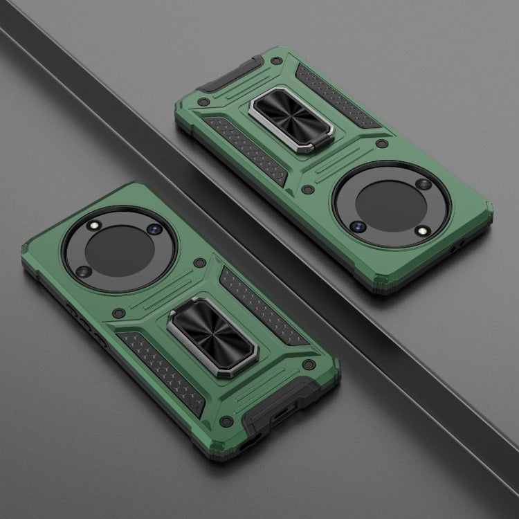 For Honor X40 5G Camshield Robot TPU Hybrid PC Phone Case(Green)