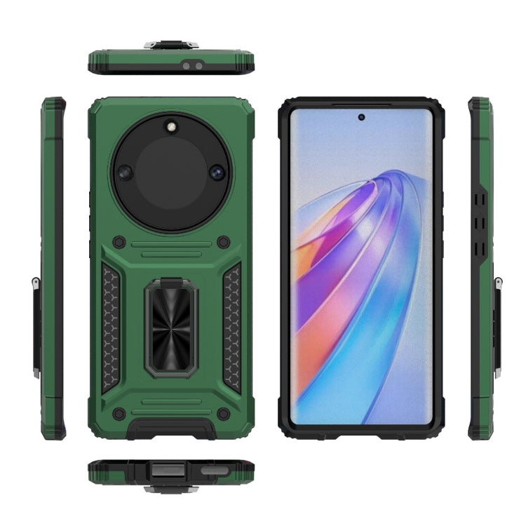 For Honor X40 5G Camshield Robot TPU Hybrid PC Phone Case(Green)