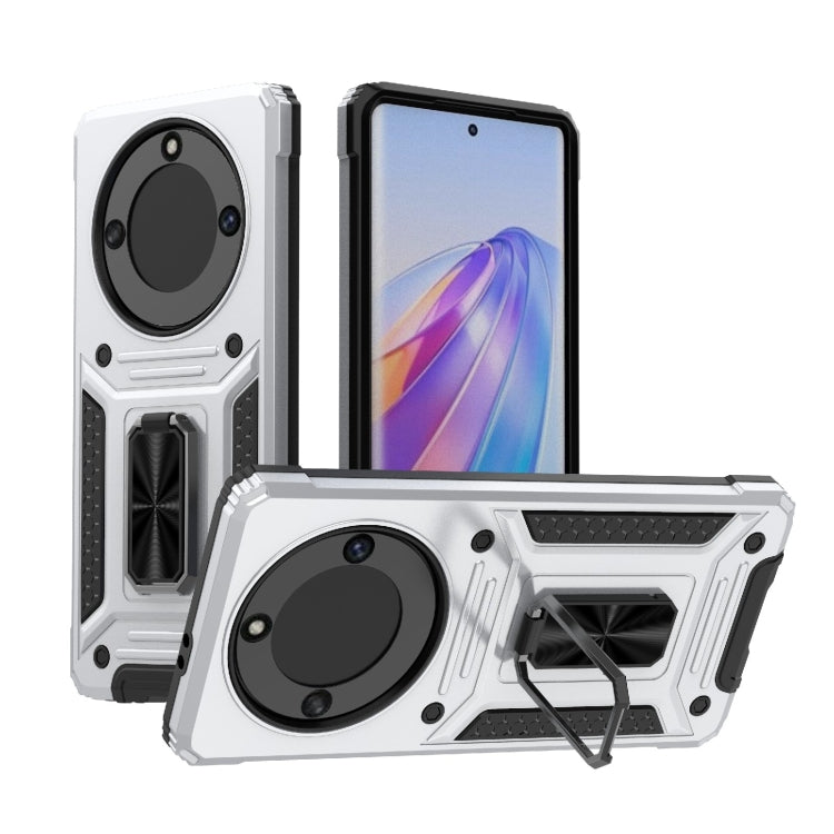 For Honor X40 5G Camshield Robot TPU Hybrid PC Phone Case(Silver)