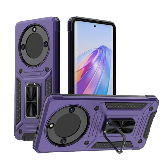 For Honor X40 5G Camshield Robot TPU Hybrid PC Phone Case(Purple)